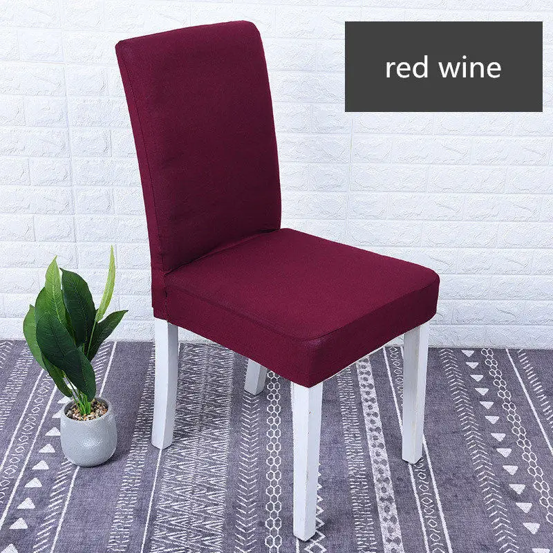 dark red wine Сплошной цвет чехол для кресла спандекс стрейч эластичные Чехлы стрейч чехлы на стулья для столовой кухни свадьбы банкета отеля - Цвет: dark red wine
