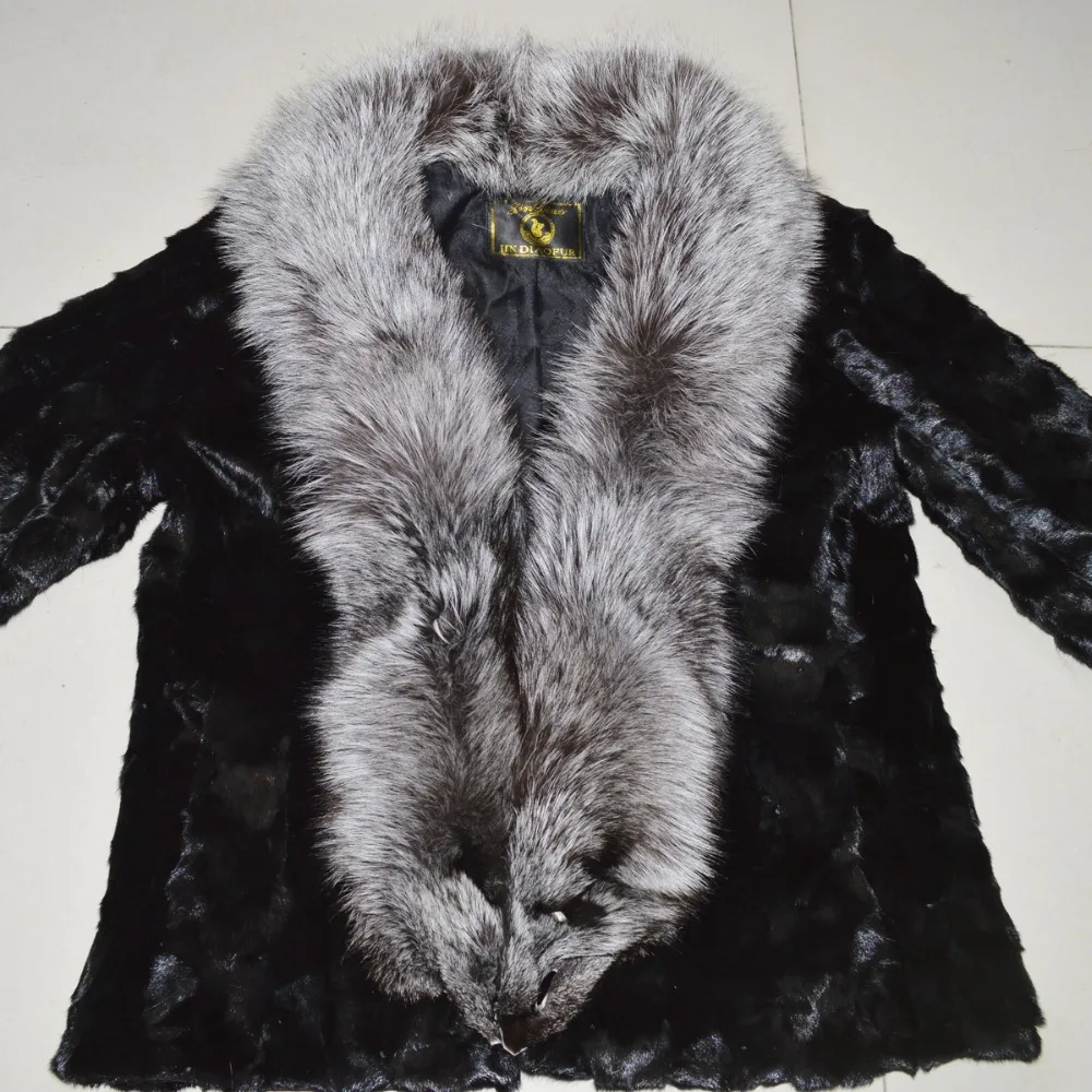 Женская шуба из натурального меха норки осенне-зимняя 2021 с большим воротником