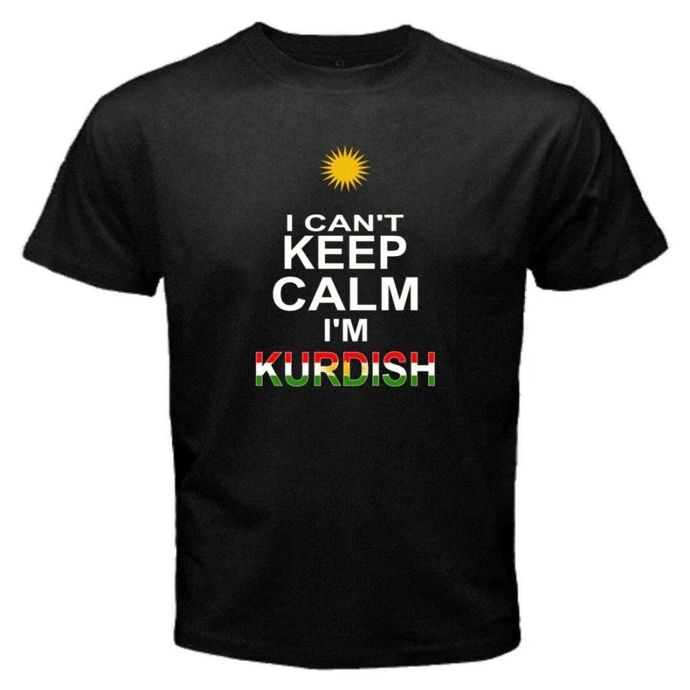 Мужская футболка с надписью I Can Keep Calm Kurdistan Flag новинка 2019 хипстерская коротким