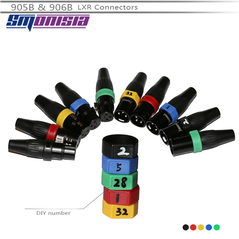 Smonisia 10 шт. XLR штекер 905B цветное кольцо многоцветный аудио сбалансированный разъем