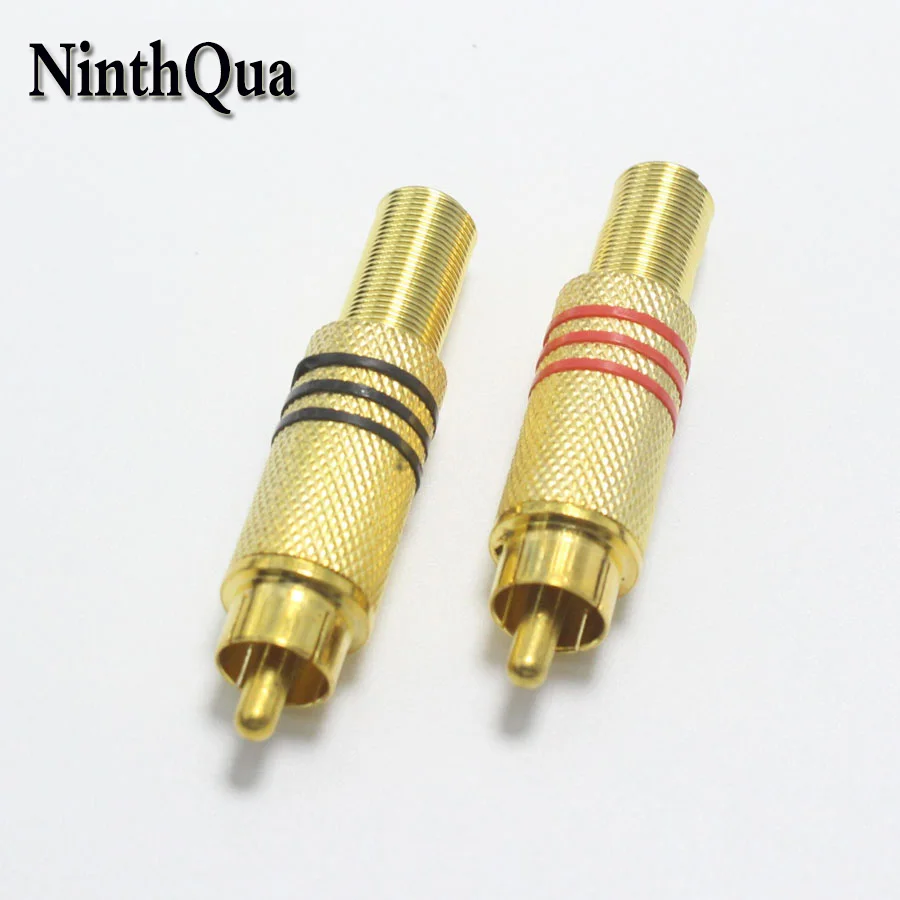 Позолоченный разъем RCA 1 шт. штекер AV для ПК аудио видео красный черный запчасти