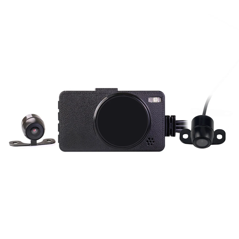HD двойной мини Камера Видеорегистраторы для мотоциклов KY-MT18 мотор Dash Cam спереди