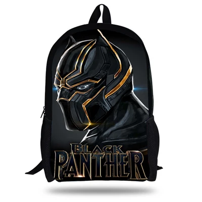 16-inch прохладный печати мешок для школьников Bookbags для детей мальчиков и девочек Черная пантера рюкзак для подростков ежедневно сумки - Цвет: 16A5041