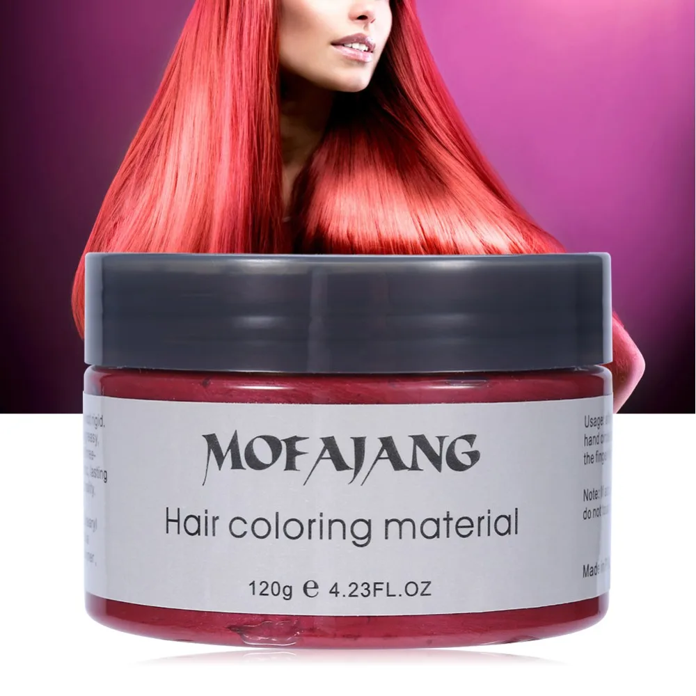 Mofajang 7 цветов, одноразовая краска для волос, Восковая краска, одноразовая формовочная паста, серебряная, красная краска для волос, воск, грязевой крем
