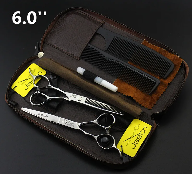 345#4 шт костюм парикхмахерские, дле левши ножницы 5,5 ''/6,0'' бренд Jason Япония 440C ножницы для резки Hair ножницы для волос - Цвет: 6 Inch 1 Set