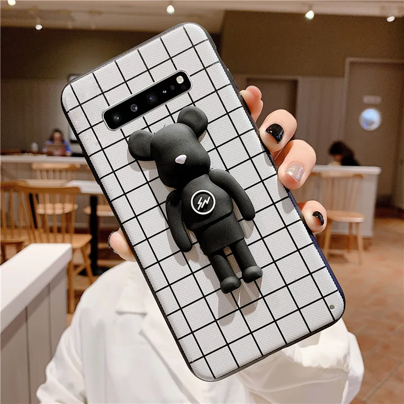 3D Классическая линия квадратный жестокий медведь чехол для samsung Galaxy S10 S10E S9 S8 S6 S7