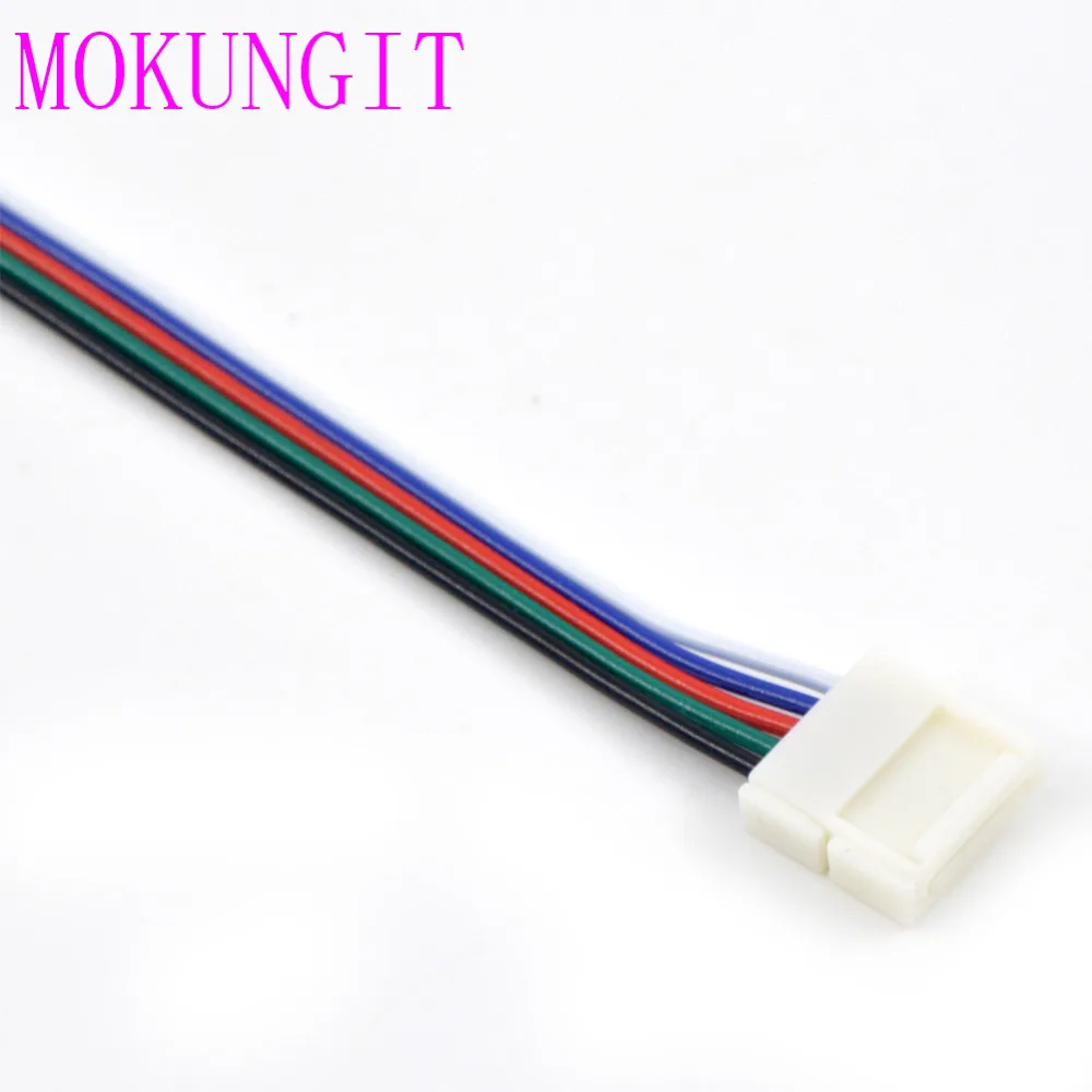 100 шт. 1 м Новый 4Pin 12 мм двойной разноцветный коннектор LED PCB led адаптер для 5050 RGB