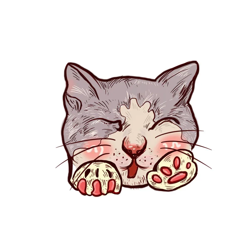 ZTTZDY 23*20.3CM Cute Cat Head Toilet Sticker Wall Decal Fun BedRoom Home Decor T3-0390 | Stickers