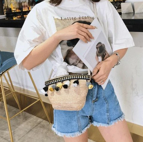 Ship Type Tassel Straw Bag Zipper Handbags Women Summer Rattan Handmade Woven Beach Bohemia Handbag New Fashion | Багаж и сумки