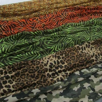 1 yard soft leopard zebra pattern morning glory camouflage printed chiffon fabric for long dress home decoration