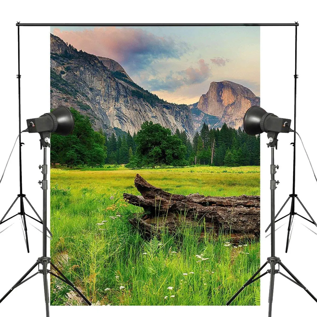 5x7ft горы деревья пейзаж фотография Фон зеленая трава фон тема &quotПрирода&quot
