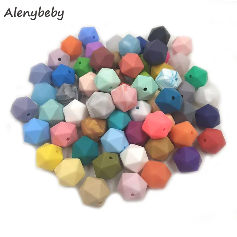 50 шт 17 мм оптом икосаэдрон BeadsTeether Baby Chew BPA без пищевых продуктов мягкие свободные