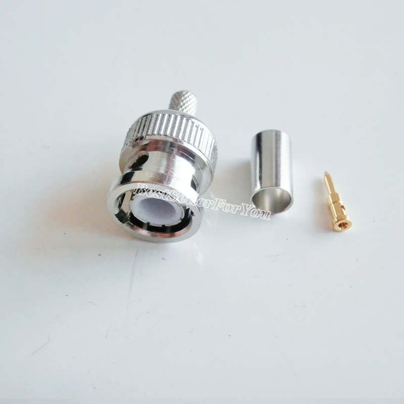 10 шт. обжимные коннекторы BNC для коаксиального кабеля RG58 RG142 RG400 LMR195 RG223|plug connector|l