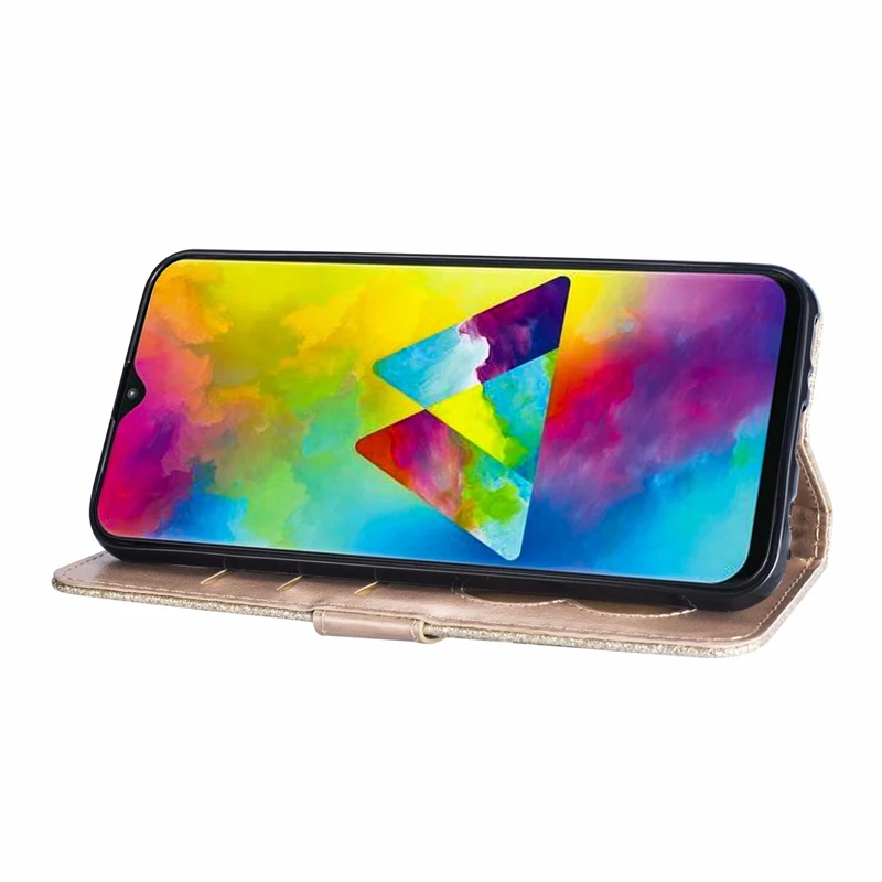 Блеск Чехол-Кошелек из искусственной кожи с подставкой Чехол для samsung Galaxy M10 M20 M30 M40 A10 A20 E A30 A50 A60 A70 силиконовый слайдер застежки-молнии с отделением для карт чехол-книжка
