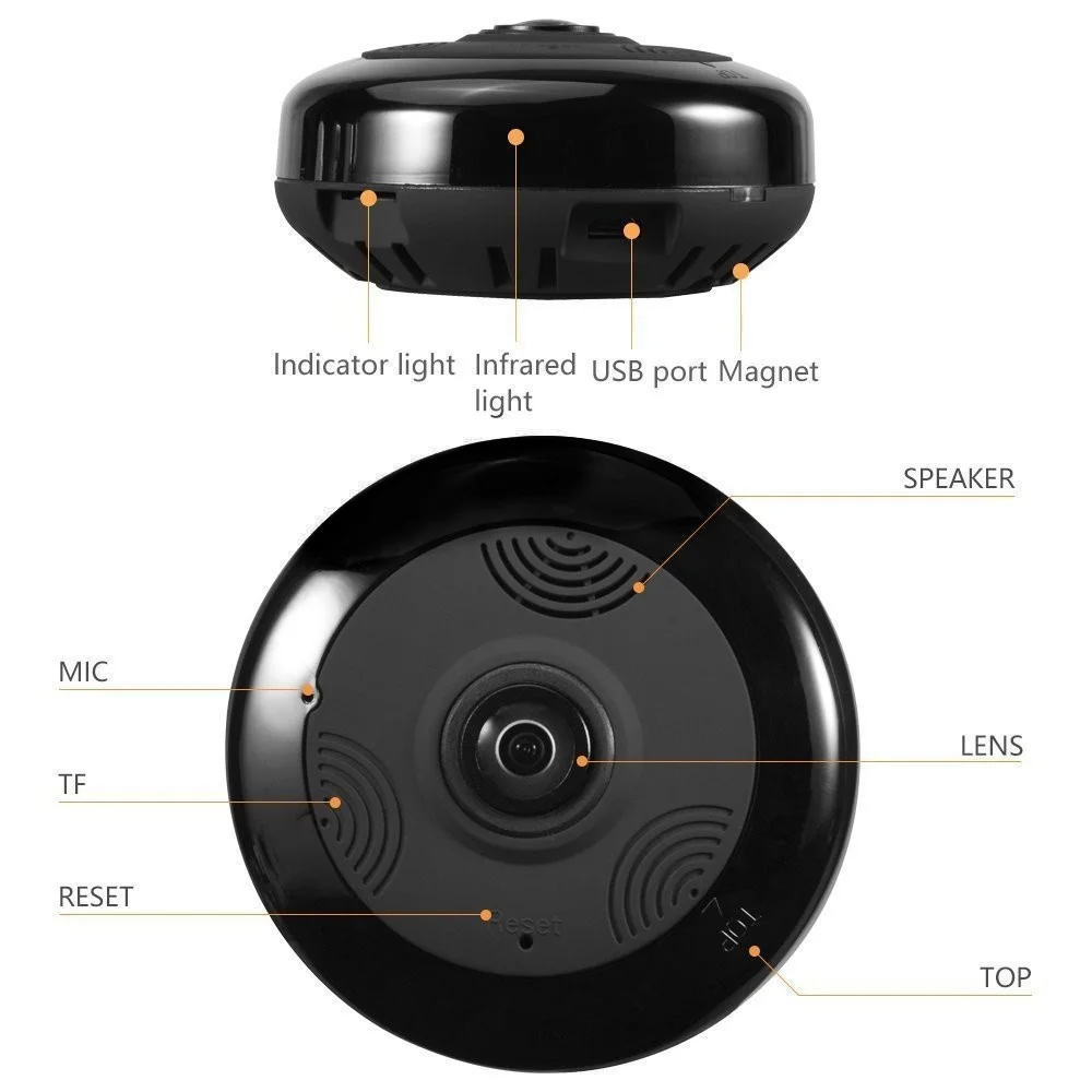 Wi Fi ip камера SACAM HD многофункциональная панорамная рыбий глаз 360 градусов
