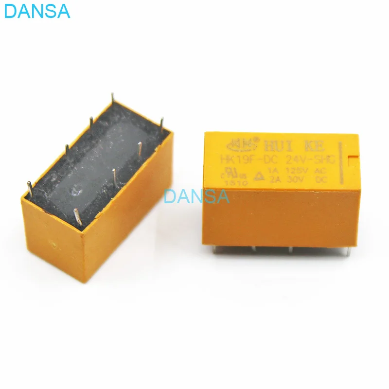 5 шт./лот HK19F-DC24V-SHG DC 24V катушечное напряжение DPDT 8 Pins 2NO 2NC мини-реле мощности Тип PCB