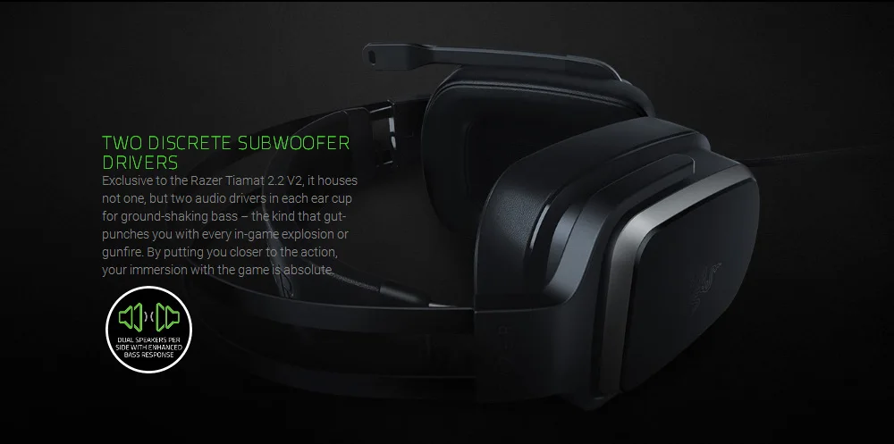 Razer Tiamat 2,2 V2 аналоговая игровая гарнитура 7,1 виртуальное объемное звучание с микрофоном 4x50 мм драйверы игровые наушники