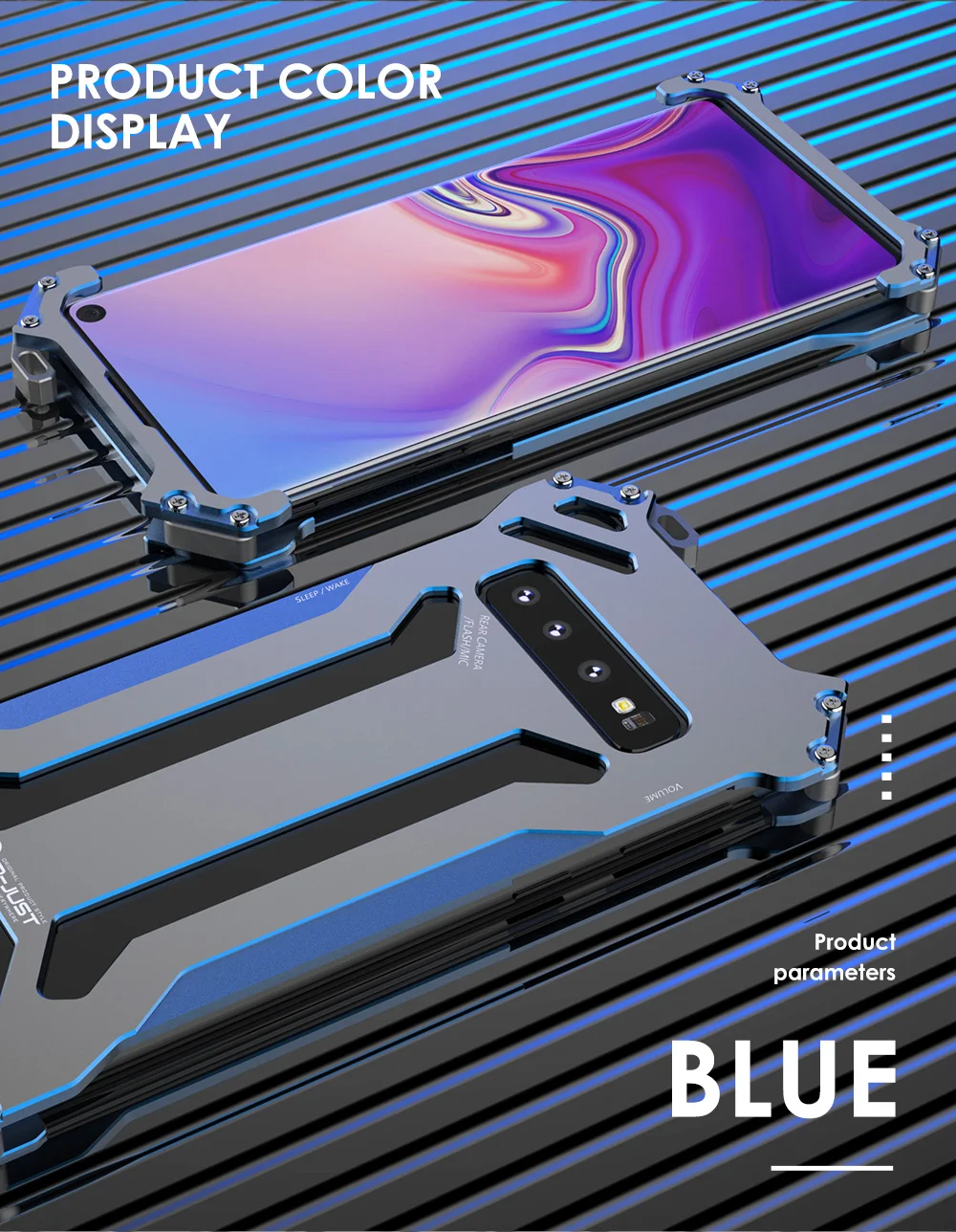 Простой Металлический противоударный чехол R-Just для samsung Galaxy S10 S10 Plus S10 e из алюминия, прочный защитный чехол для телефона в Военном Стиле