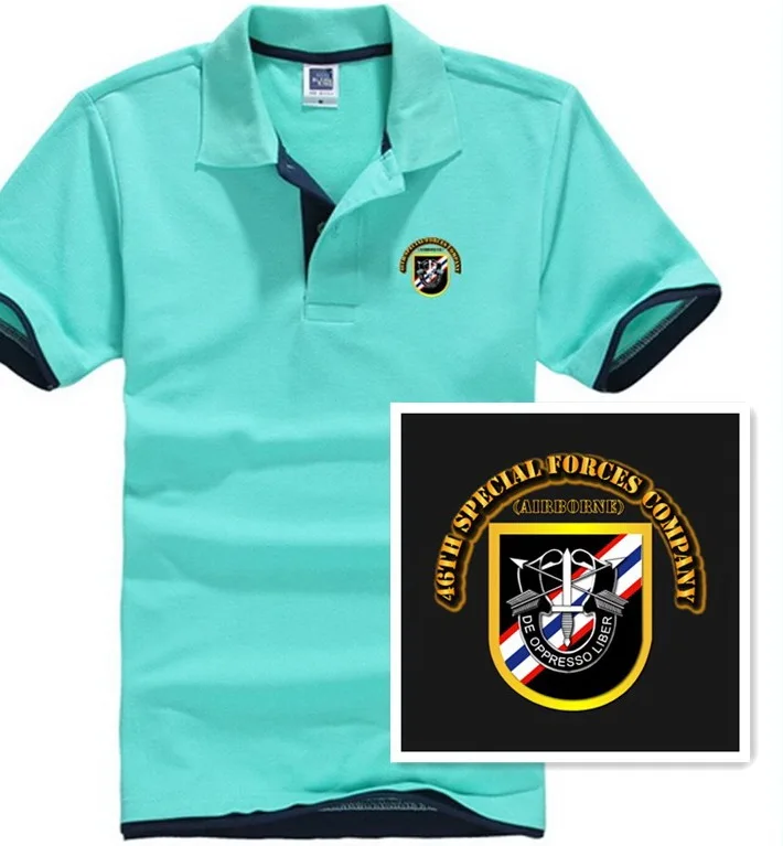 Casual short sleeve Polo Shirt Men t shirts Camisa Masculina Homme Mens 46th Special Forces printing Designer summer tshirt | Мужская