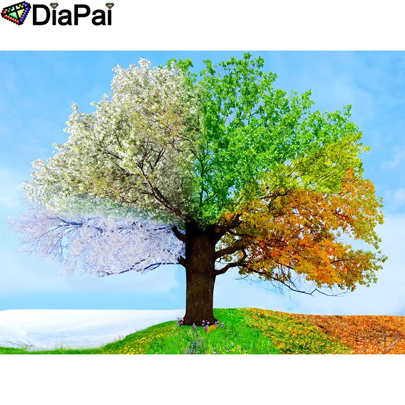 

DIAPAI 100% Full Square/Round Drill 5D DIY Diamond Painting "Four season tree" Diamond Embroidery Cross Stitch 3D Decor A18943