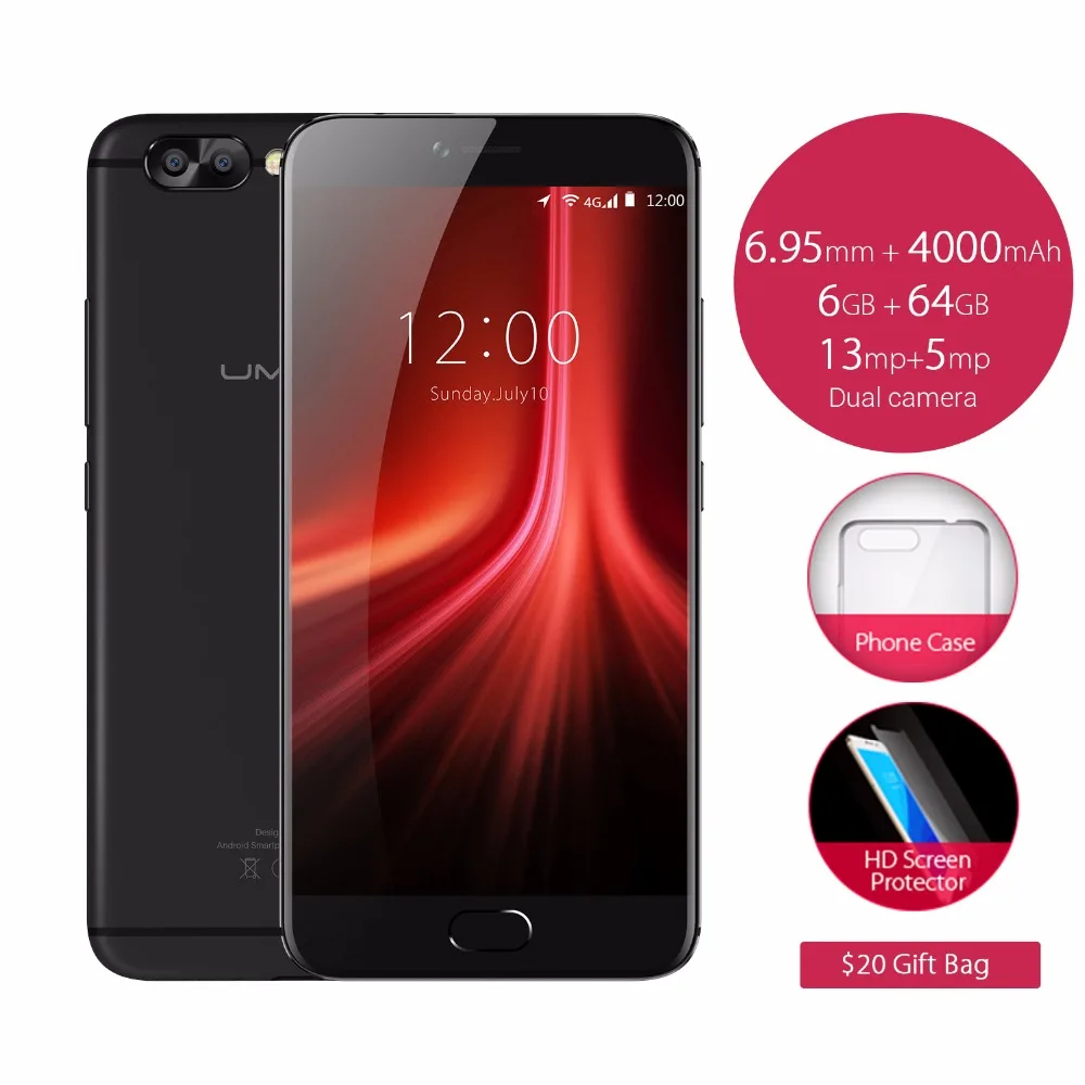 UMIDIGI Z1/Z1 Pro 6 ГБ Оперативная память 64 Встроенная Helio P20 MTK6757 2 3 ГГц Octa Core 5 дюймов FHD