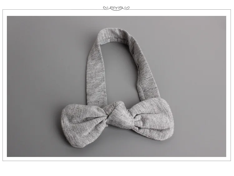 Новый Зимний хлопковый милый чистый серый бант с ушками кролика для детей