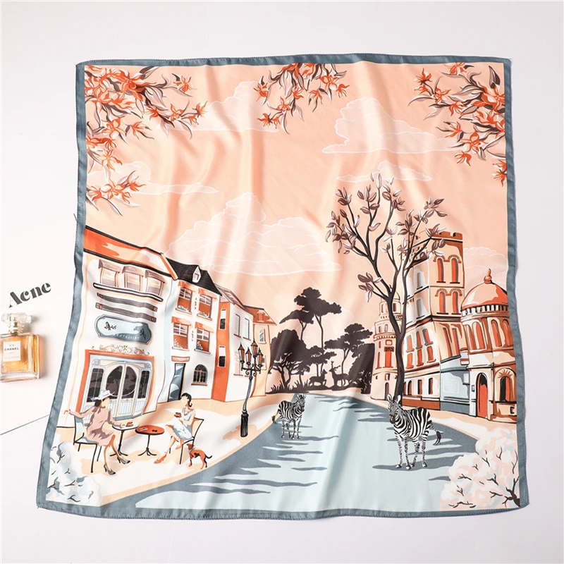 Женский шелковый шарф элегантный маленький квадратный весна-осень |