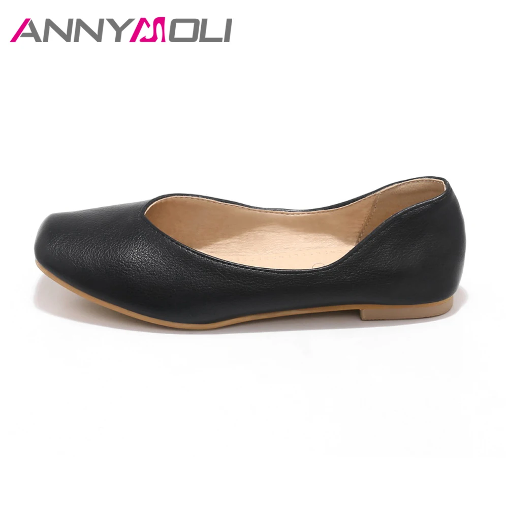 Женские туфли лодочки на плоской подошве с квадратным носком размеры 12 46|shoes