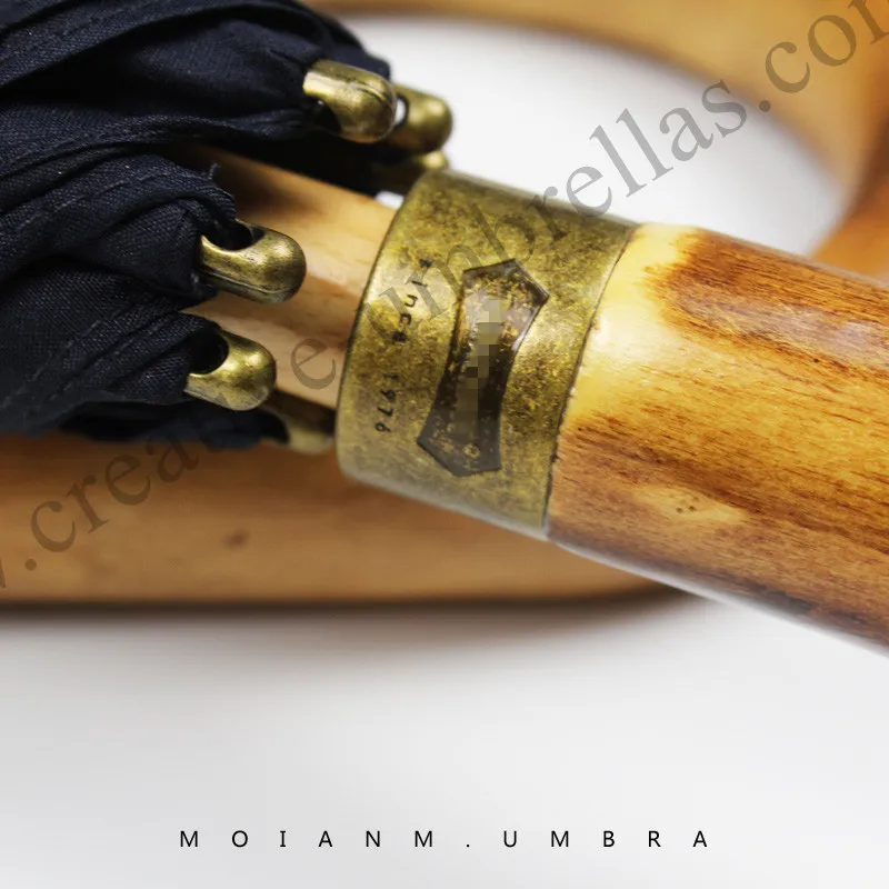 Long-handle nature rattan bamboo handmade maple wooden umbrellas 300D Twaiwan formosa nylon anti-rust fiberglass streak parasol | Дом и сад