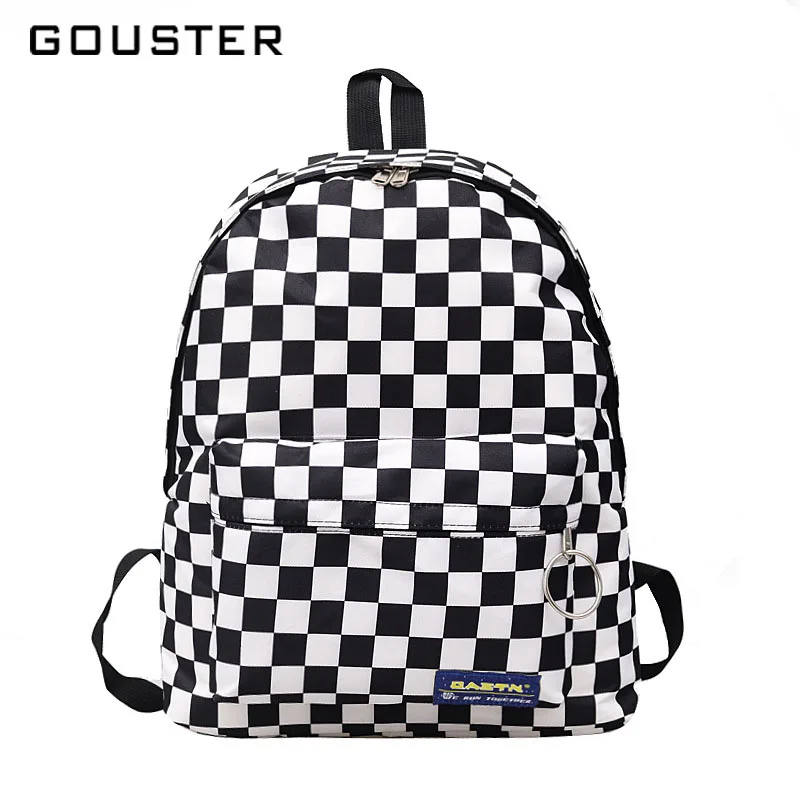 GOUSTER 2019 горячая распродажа женский мужской унисекс кожаный полосатый рюкзак