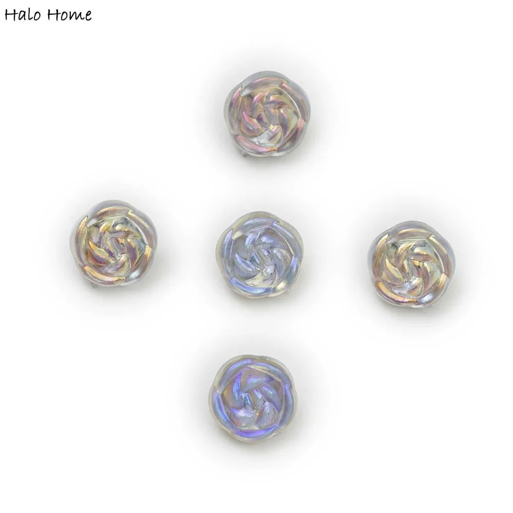 50 шт. AB роза цветок хвостовик смолы пуговицы ткань покрытая домашняя швейная