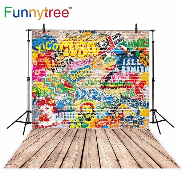

Профессиональный фон Funnytree для студийной фотосъемки с граффити на кирпичной стене деревянным полом фотобудка для фотосессии