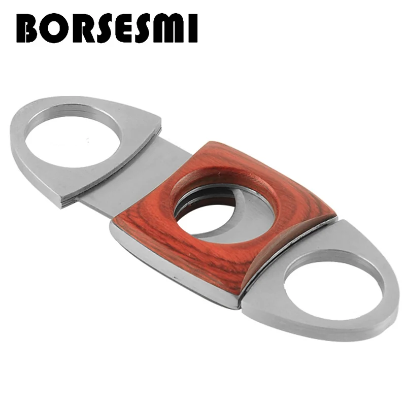 

New metal cigar scissors knife with wood double blade Cigarette Scissor smoking accessories stainless steel cigar cutter