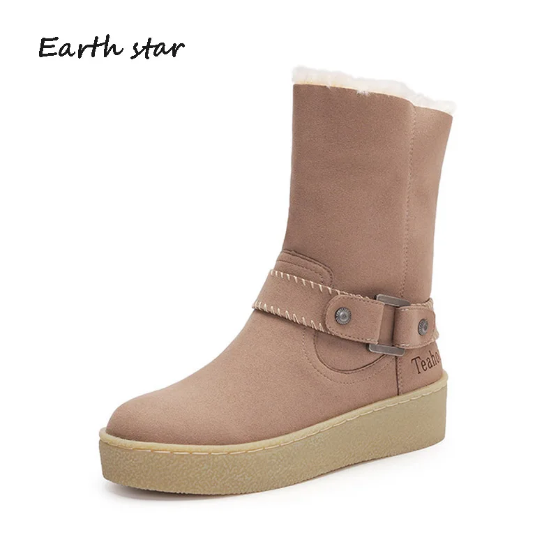 Botas mujer Повседневная обувь Женские модные брендовые зимние ботинки теплые до