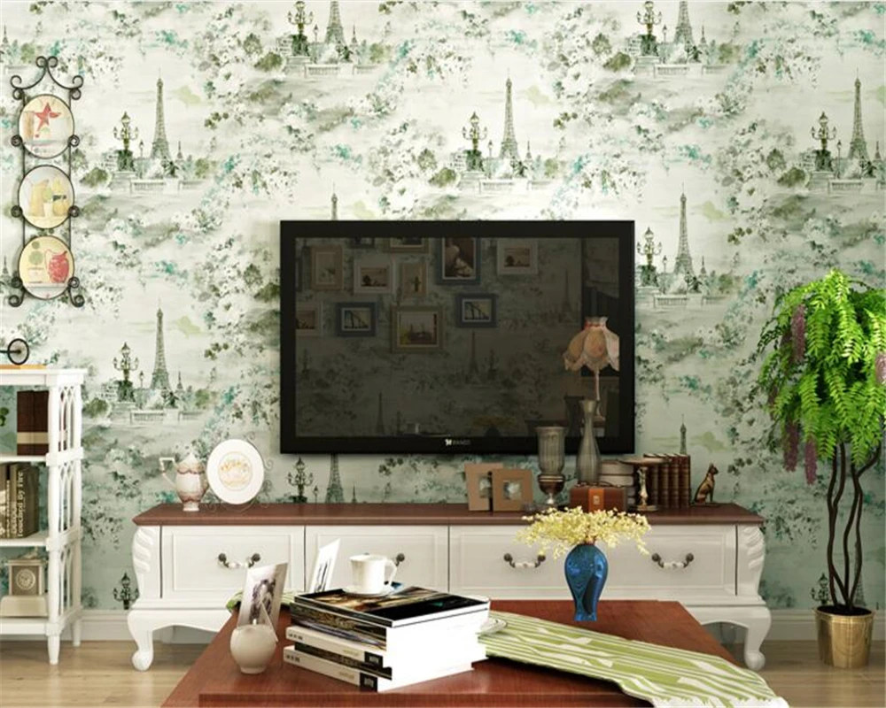 

beibehang Retro American environmental protection nonwoven fabric background wallpaper living room restaurant full of wall paper