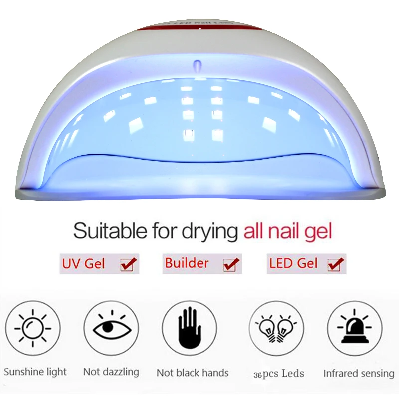 36PCS LEDs Dual hands Nail Lamp 72w Dryer LED For Curing UV Gel Polish With Sensor LCD Display | Красота и здоровье