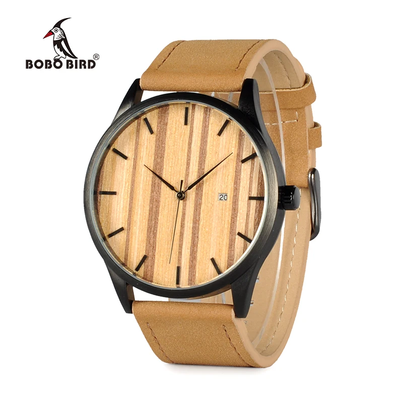 BOBO BIRD WG16 простые брендовые Роскошные Металлические кварцевые наручные мужские часы с календарем и деревянным циферблатом, подходят для OEM Relogio