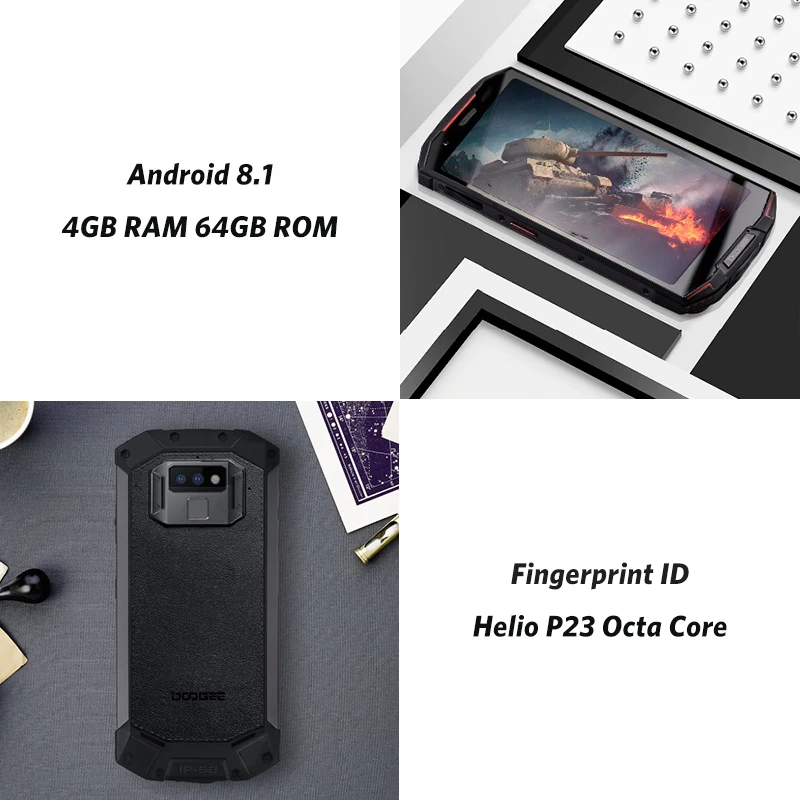 DOOGEE S70 Lite смартфон IP68 Водонепроницаемый Helio P23 Octa Core 4 GB 64 Android 8 1 13.0MP двойной Камера 5