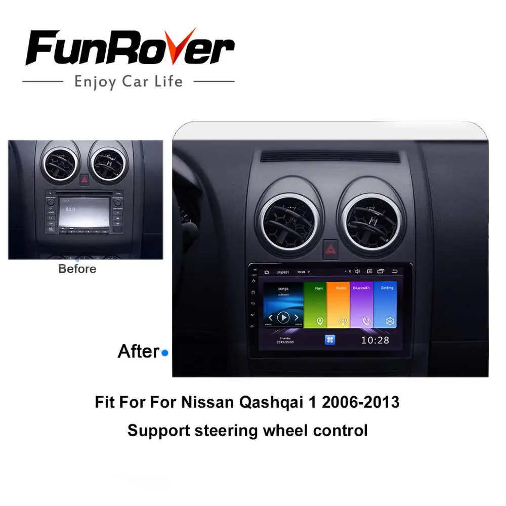 Funrover Android 9 0 2 ГБ + 32 DSP автомобильный Радио Центральный Multimidia видео плеер gps для Nissan