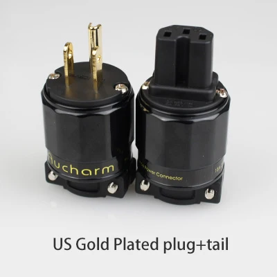 bundle 3 Позолоченный родиевый США штекер питания GB IEC аудио разъем HiFi Ac шнур питания Вилки для силового кабеля - Цвет: bundle 3