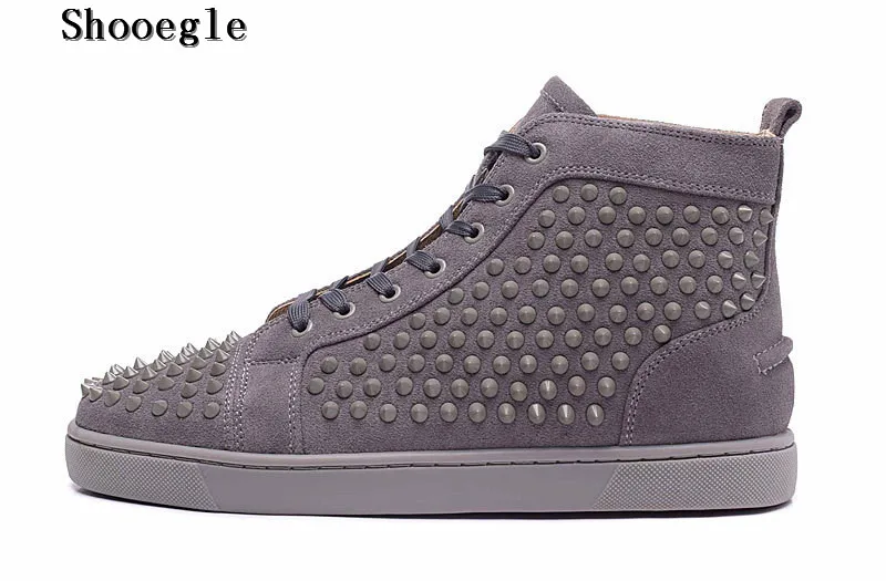 SHOOEGLE/модные Chaussure Homme мужские замшевые стильные кроссовки с шипами мужская обувь
