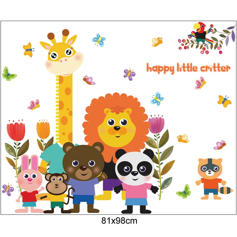 [Fundecoration] детские настенные наклейки Happy Little Critter для детской комнаты спальни