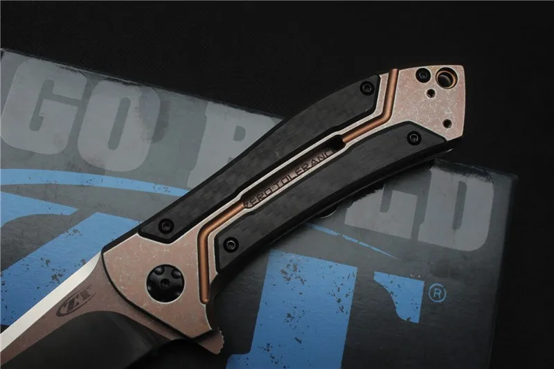 Miker zt0801cf шарикоподшипник складной Ножи D2 Титан углерода Волокно Кемпинг Охота выживания Кухонные ножи Открытый EDC инструмент