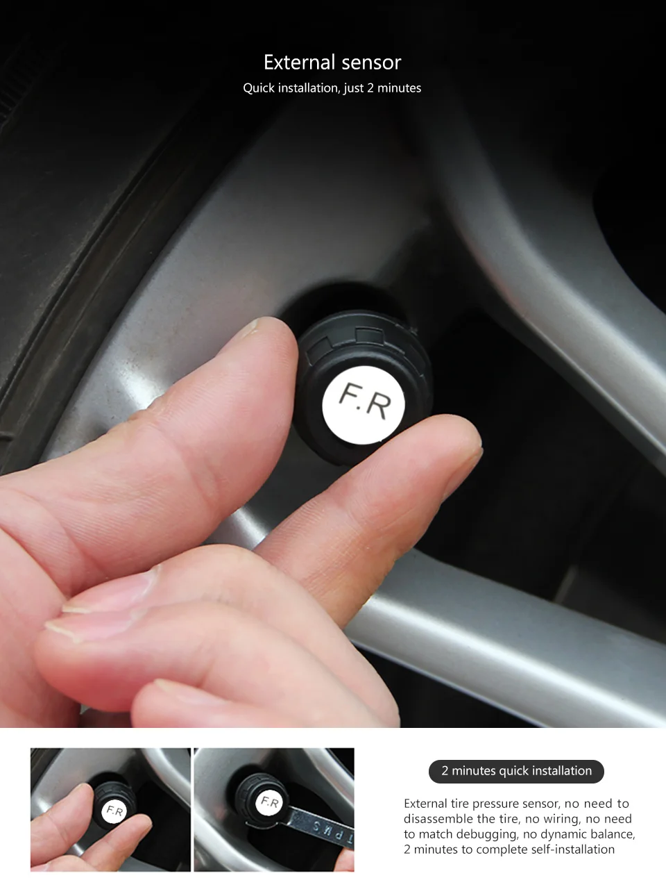 AOSHIKE беспроводная система контроля давления в автомобильных шинах TPMS ЖК-дисплей на солнечных батареях 4 внешних датчика Температурная сигнализация