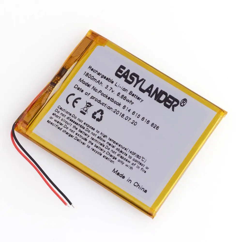 2-WIRE 3,7 V 1800mAh литий-полимерный литий-ионный аккумулятор для планшетных ПК PocketBook 4G-15/4K-19 614 615 616 624 626 Digma E628 R657 - Цвет: 2-WIRE