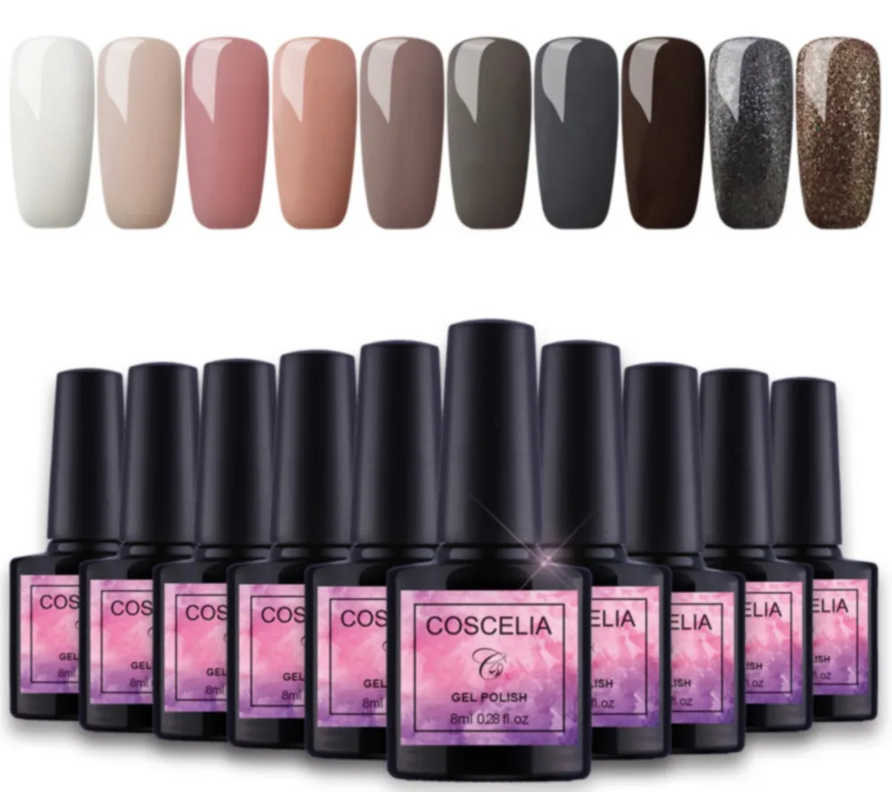 Only nail polish 01 COSCELIA маникюрный набор с Комплект гель-лаков для ногтей 24 Вт УФ светодиодный светильник для нейл-арта впитывающийся гель-лаки для нейл-арта инструменты для маникюра - Цвет: Only nail polish 01
