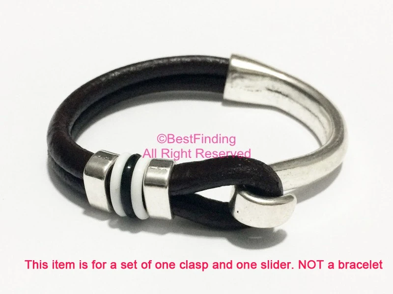 

Clasps 5mm Hook clasps Half cuff bracelet clasp Round leather clasps RH01