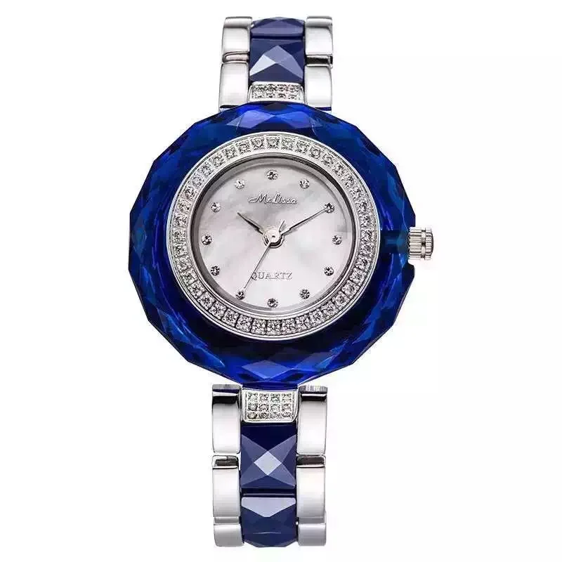 

Melissa Luxury Brand Women Jewelry Watches Sparkly Rhinestones Dress Watch 100% Real Ceramic Bracelet Wrist watch Quartz Montre