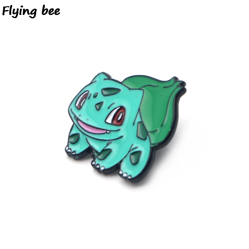 Flyingbee Bulbasaur Эмаль Булавка для одежды сумки значок для рюкзака Брошь Личность рубашка нагрудные булавки X0199