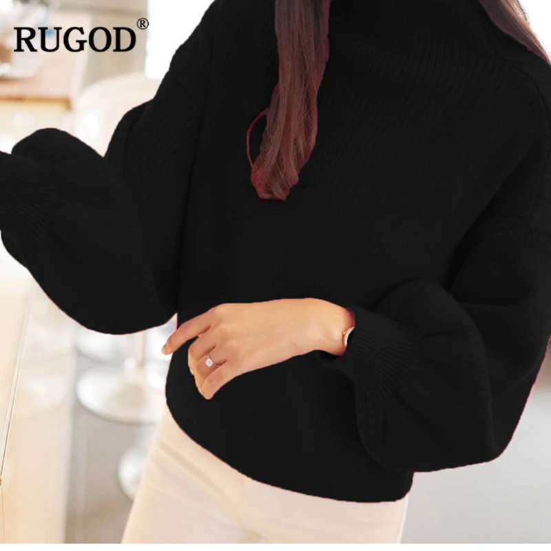 Женский трикотажный свитер RUGOD однотонный Повседневный Свободный